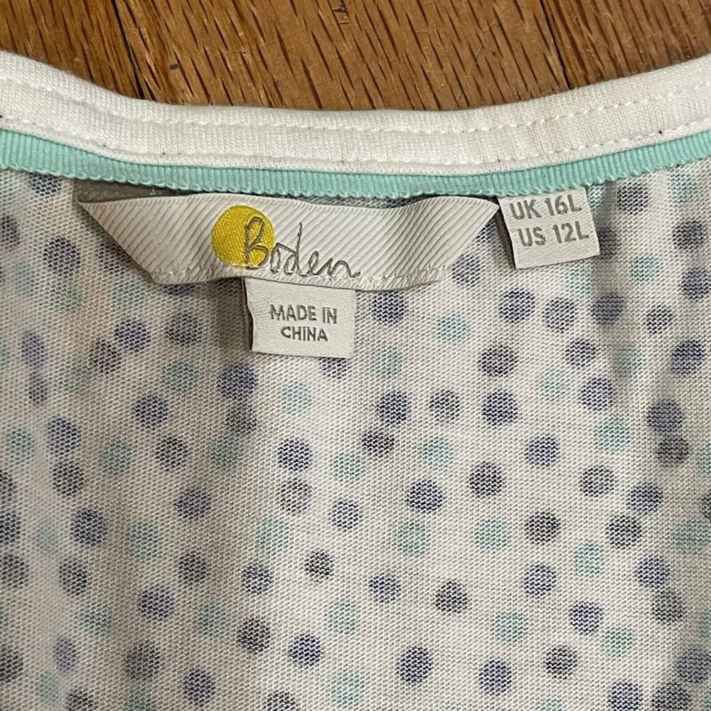 Boden Margot Jersey Dress with Pockets Women Size 12 L Blue Polka Dot Print EUC - Picture 7 of 16